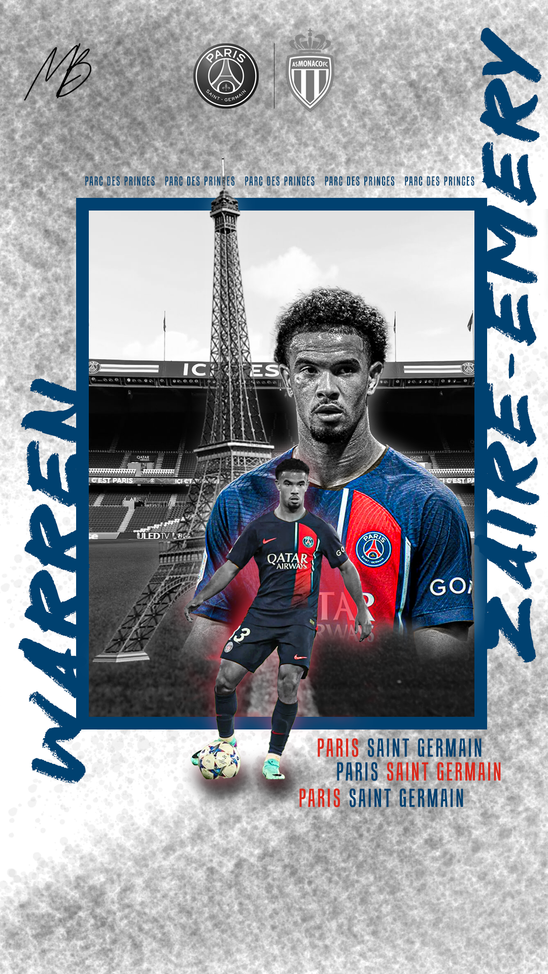 Affiche Zaire Emery PSG Monaco